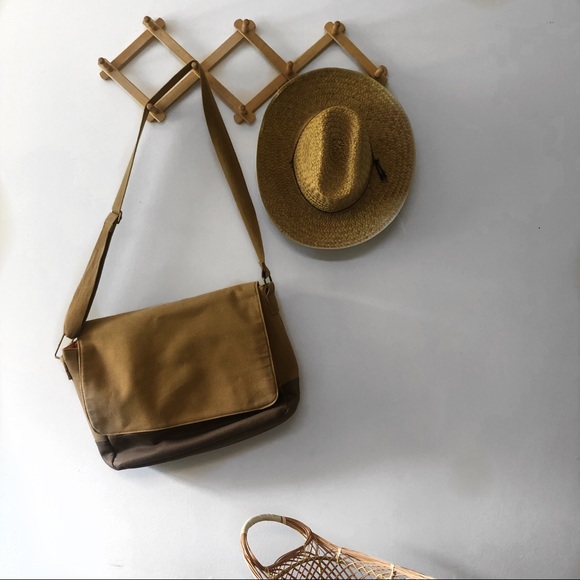 punctuate Handbags - Canvas Satchel or Laptop Bag, Punctuate Tan Bag